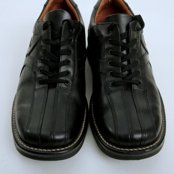 Venturini Square Toe Leather Oxford Shoes in Black Men Size 7.5 - Picture 13 of 13
